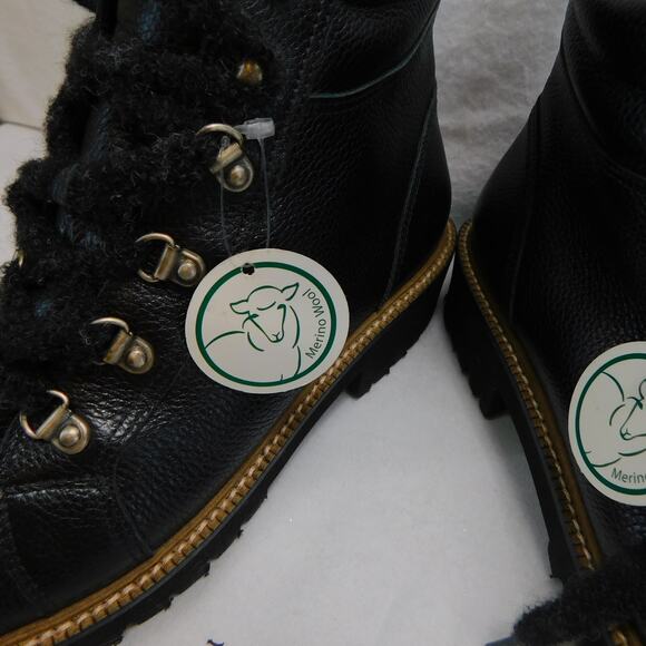 Paul Green Black Womens Merino Wool Lace up Lined Hiker Boots Size 6 New - Picture 8 of 12